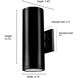 Vegas 2 Light 12.75 inch Aluminum Outdoor Wall Sconce